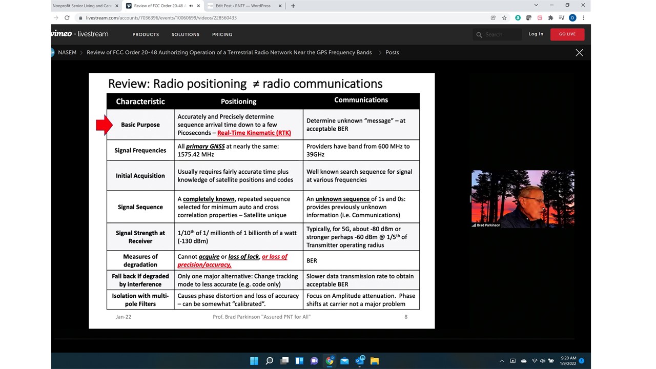 Parkinson Speaks to National Academies on FCC Ligado Order - RNTF