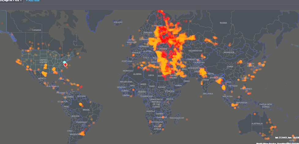 New US DOT jamming and spoofing global heat map