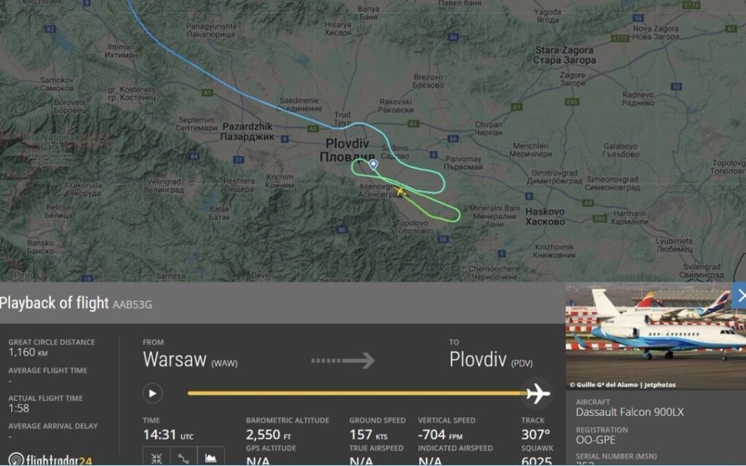 It’s Complicated – Reports that EU leader jammed Saturday in Baltic, but not Sunday in Bulgaria – FlightRadar24 & GPSWise on X