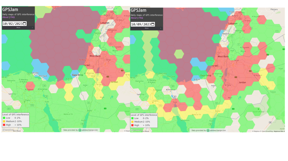 Gaza & Israel GPS Jamming Increases with War - RNTF