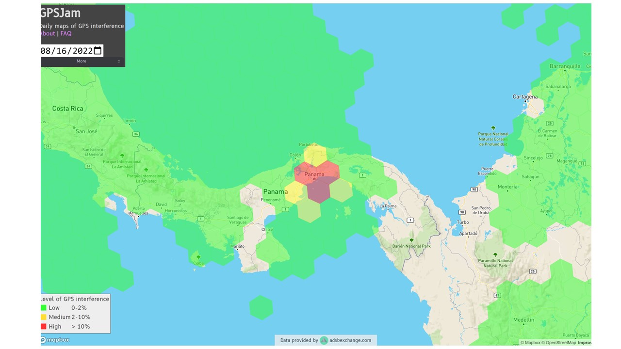 Panama Canal 3 Week GPS Disruption Mystery - GPSJam.org - RNTF