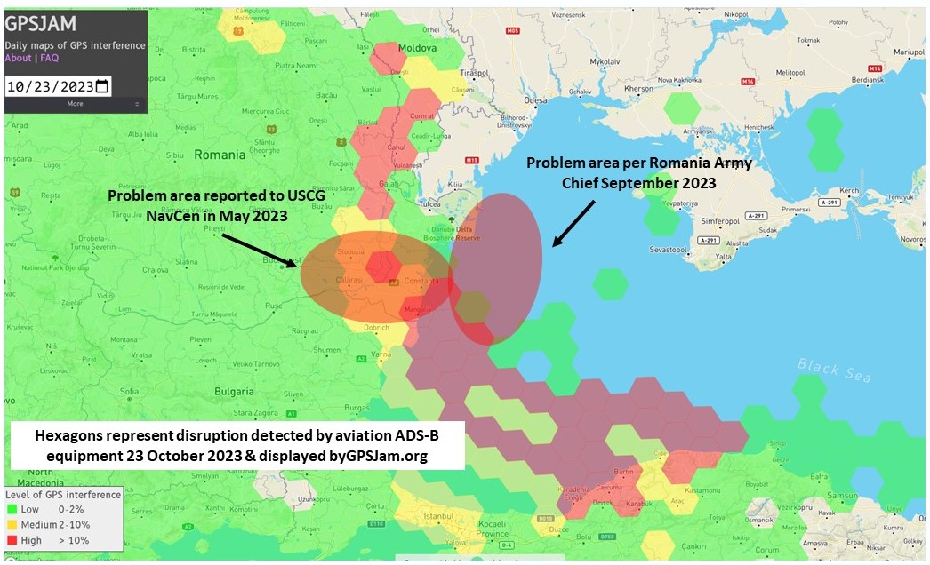 Romania GPS problems can extend far inland – report