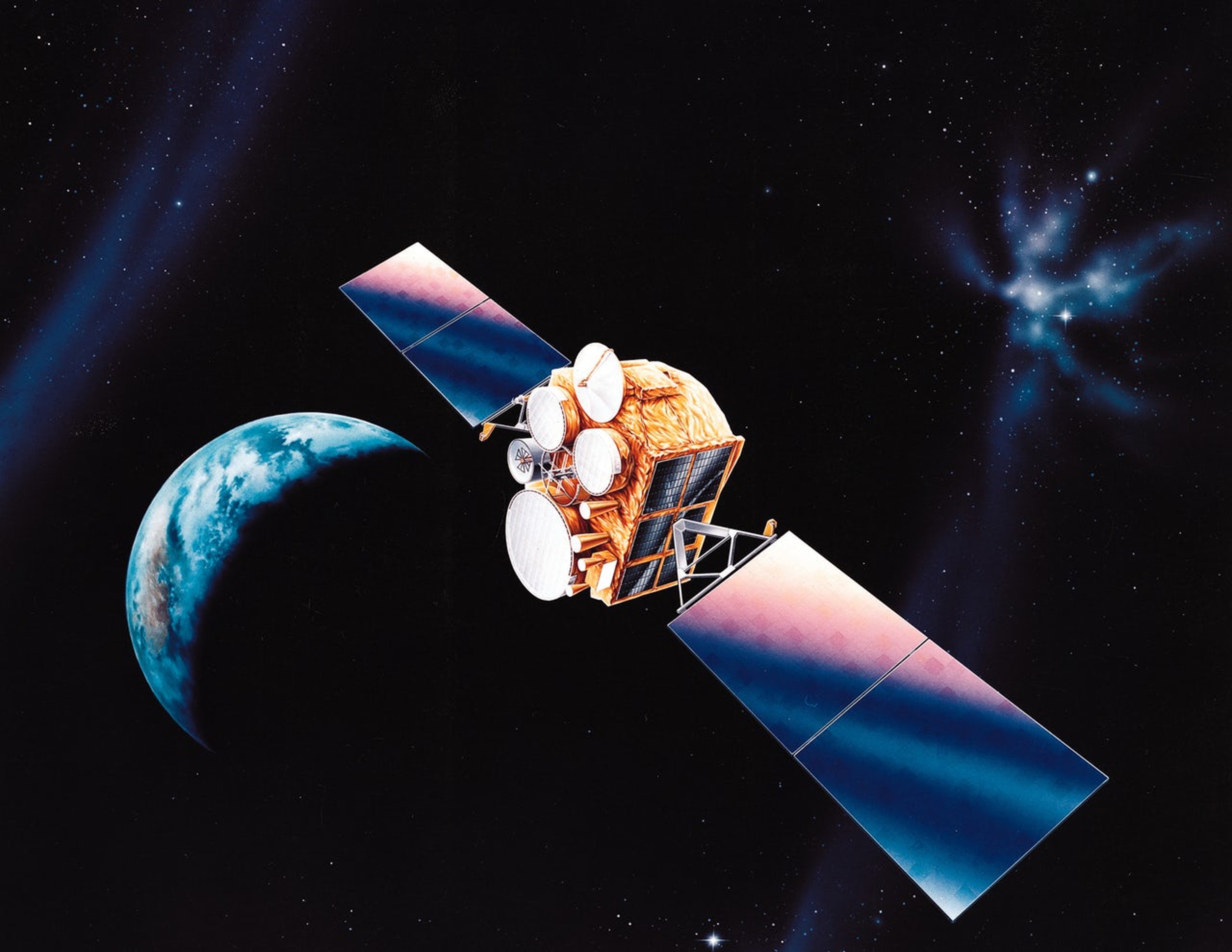 Satellite and Moon